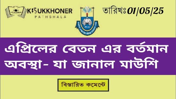 এপ্রিলের বেতন এর বর্তমান অবস্থা- যা জানাল মাউশি