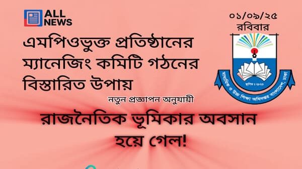এমপিওভুক্ত প্রতিষ্ঠানের ম্যানেজিং কমিটি গঠনের বিস্তারিত উপায়