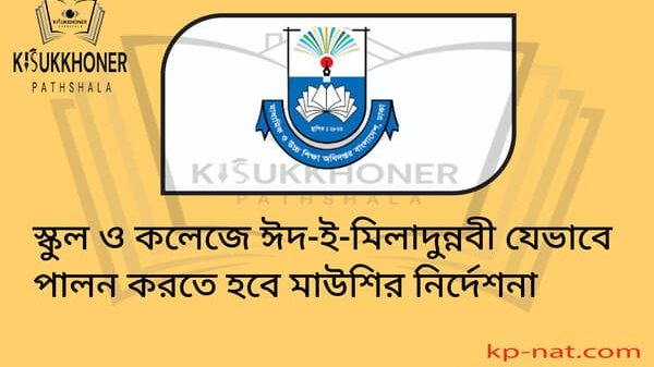 স্কুল ও কলেজে ঈদ-ই-মিলাদুন্নবী যেভাবে পালন করতে হবে মাউশির নির্দেশনা