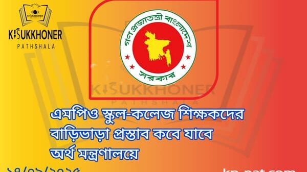 এমপিও স্কুল-কলেজ শিক্ষকদের বাড়িভাড়া প্রস্তাব কবে যাবে অর্থ মন্ত্রণালয়ে