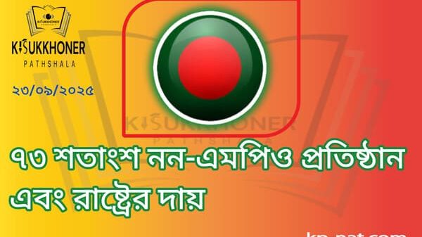 ৭৩ শতাংশ নন-এমপিও প্রতিষ্ঠান এবং রাষ্ট্রের দায়