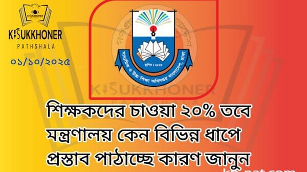 শিক্ষকদের চাওয়া ২০% তবে মন্ত্রণালয় কেন বিভিন্ন ধাপে প্রস্তাব পাঠাচ্ছে কারণ জানুন