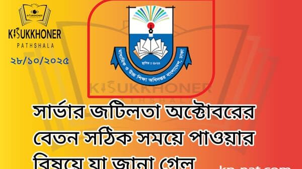 সার্ভার জটিলতা অক্টোবরের বেতন সঠিক সময়ে পাওয়ার বিষয়ে যা জানা গেল
