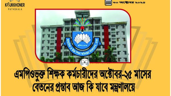 MPO শিক্ষক কর্মচারীদের অক্টোবর-২৫ মাসের বেতনের প্রস্তাব আজ কি যাবে মন্ত্রণালয়ে