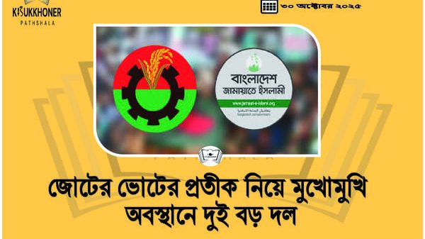 জোটের ভোটের প্রতীক নিয়ে মুখোমুখিঅবস্থানে দুই বড় দল
