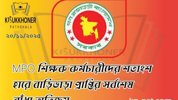 MPO শিক্ষক কর্মচারীদের শতাংশ হারে বাড়িভাড়া প্রাপ্তির সর্বশেষ বাঁধা অতিক্রম