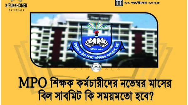 MPO শিক্ষক কর্মচারীদের নভেম্বর মাসের বিল সাবমিট কি সময়মতো হবে?