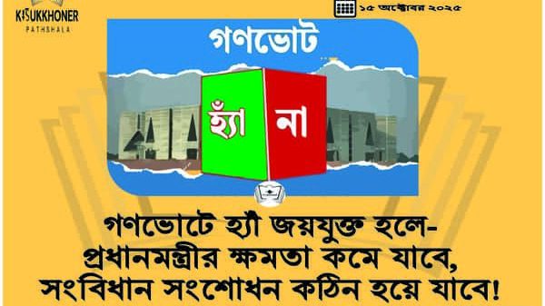 বিস্তারিত লিঙ্ক কমেন্টে/ক্যাপশনের নীচে ১৫ নভেম্বর ২০২৫গণভোটে হ্যাঁ জয়যুক্ত হলে- প্রধানমন্ত্রীর ক্ষমতা কমে যাবে, সংবিধান সংশোধন কঠিন হয়ে যাবে!