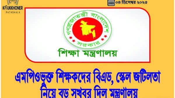 এমপিওভুক্ত শিক্ষকদের বিএড, স্কেল জটিলতা নিয়ে বড় সুখবর দিল মন্ত্রণালয়