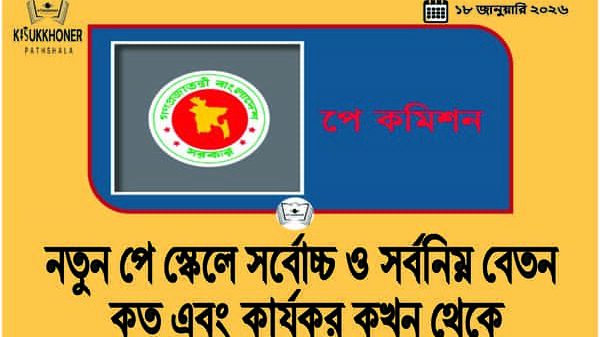 নতুন পে স্কেলে সর্বোচ্চ ও সর্বনিম্ন বেতন কত এবং কার্যকর কখন থেকে