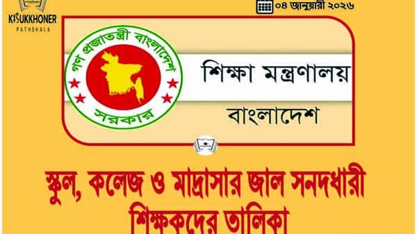 স্কুল, কলেজ ও মাদ্রাসার জাল সনদধারী শিক্ষকদের তালিকা