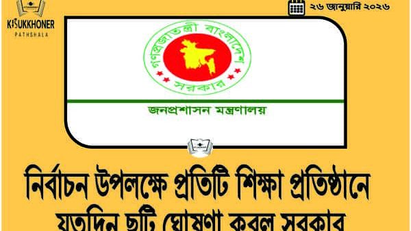 নির্বাচন উপলক্ষে প্রতিটি শিক্ষা প্রতিষ্ঠানে যতদিন ছুটি ঘোষণা করল সরকার