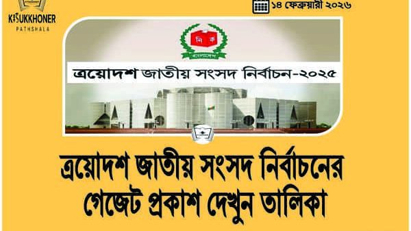 ত্রয়োদশ জাতীয় সংসদ নির্বাচনের গেজেট প্রকাশ দেখুন তালিকা