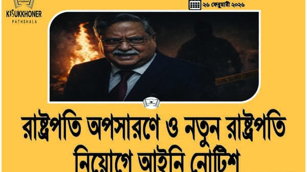 রাষ্ট্রপতি অপসারণে ও নতুন রাষ্ট্রপতি নিয়োগে আইনি নোটিশ