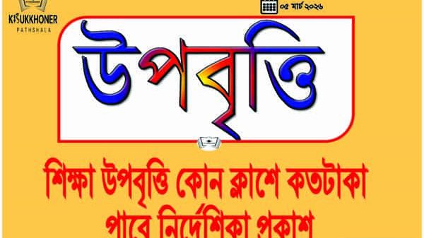 শিক্ষা উপবৃত্তি কোন ক্লাশে কতটাকা পাবে নির্দেশিকা প্রকাশ