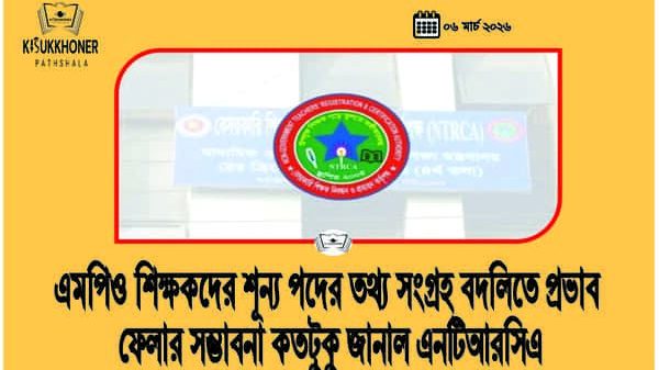 এমপিও শিক্ষকদের শূন্য পদের তথ্য সংগ্রহ বদলিতে প্রভাব ফেলার সম্ভাবনা কতটুকু জানাল এনটিআরসিএ